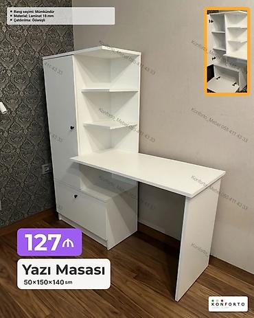 ofis masa: Künc masa, Stulsuz, Polkalı, Siyirməli, Sadə laminat — 1