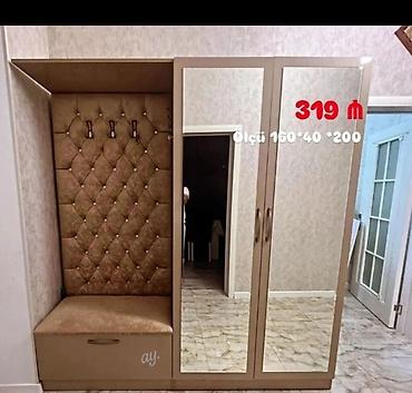 perde yuma: Yeni, 2 qapılı, Güzgülü, Bej, Açılan, Düz dolab — 1
