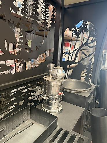 печка мангал: Уличный комплекс для приготовления на огне с декоративной резной — 7