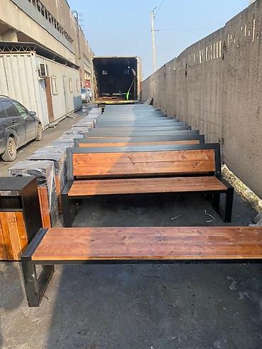 Скамейки: Скамейка Металл, Со спинкой — 20