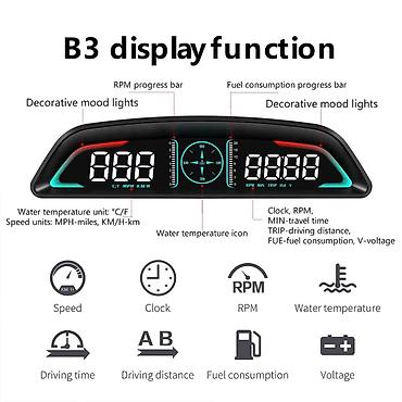 Avtoelektronika: Avtomobil üçün Universal HUD (Head-Up Display) Rəqəmsal Göstərici — 5