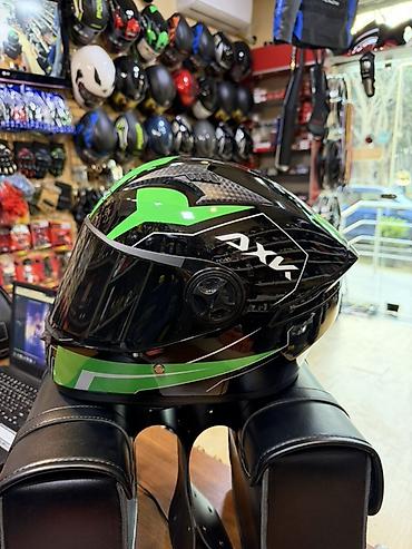 velo kaska: AXX tam üzlü motosiklet dəbilqəsi - Tip: Full-face (vizorlu) — 4