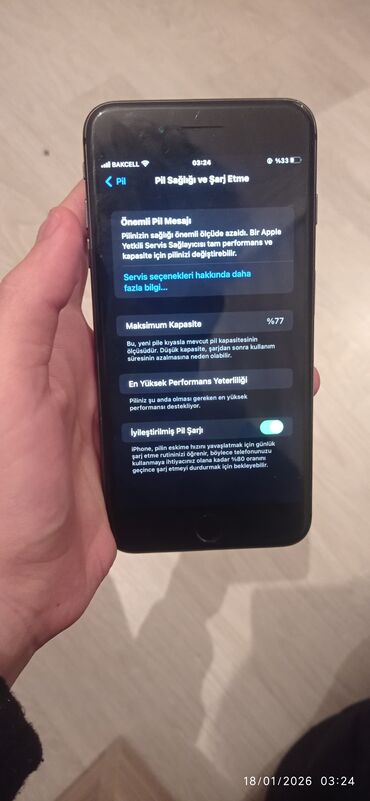 Apple iPhone: IPhone 8 Plus, 64 GB, Qara, Barmaq izi, Simsiz şarj — 8