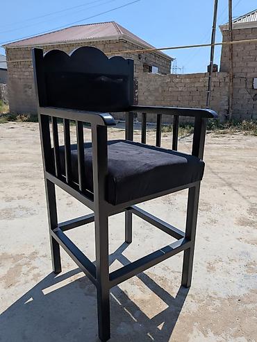 metbex ucun krantlar: Yüksək oturacaq – taxta karkaslı, qollu - Material: bərk ağac karkas — 1