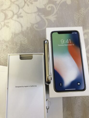 Apple iPhone: IPhone X, Б/у, 64 ГБ, Серебристый, Коробка, 62 % — 8