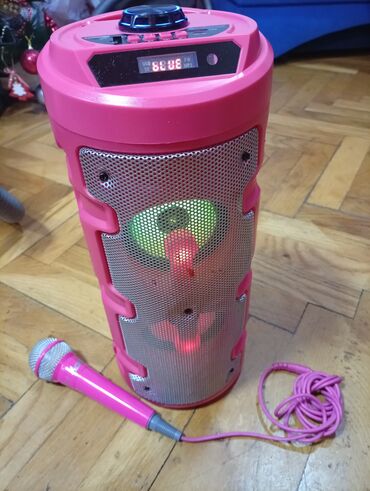 Zvučnici i stereo sistemi: Bluetooth karaoke zvučnik sa mikrofonom – roze - Prenosni cilindrični — 8