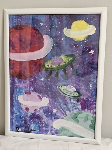 кубик рубик в бишкеке: Картина "вселенная" автор прекрасеая Жасмин 7лет. Продаётся за 1000