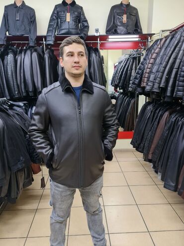 Дубленки: Мужская дублёнка классического кроя - Материал: натуральная овчина с — 10