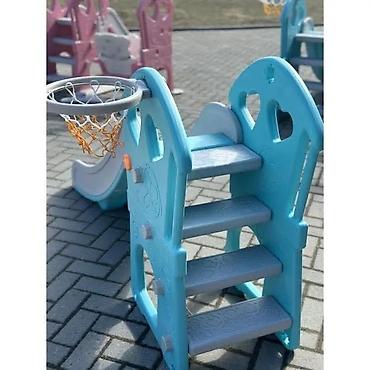 Sve za dečije igralište: Dečiji tobogan sa košem za košarku – unutra/spolja - Višenamenski — 6