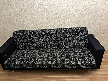 Divanlar: Qara-ağ naxışlı divan - Üç nəfərlik, müasir dizaynlı divan - Parça — 1