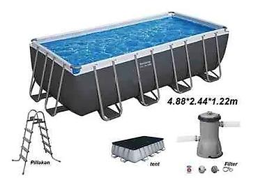 baseyn bakida: Peşəkar Bestway 56670 Power Steel Hovuz Dəsti (488 x 244 x 122 sm) – — 1