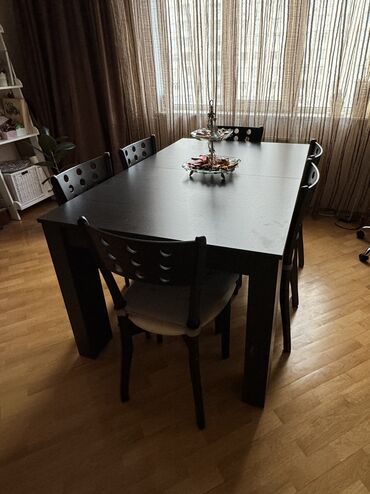 школьные парты и стулья: Для кухни, Для гостиной, Б/у, 6 стульев, Турция