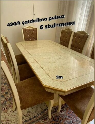 Masa və oturacaq dəstləri: Qonaq otağı üçün, Yeni, 6 stul — 10