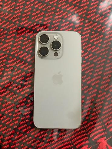 Уюлдук телефондор жана аксессуарлар: IPhone 15 Pro, Колдонулган, 128 ГБ, Күмүш, Каптама, 85 % — 2