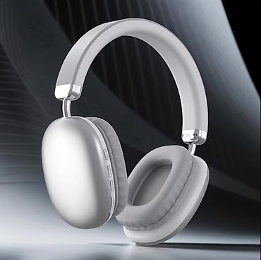 qulaqciqlar ucuz: Premium simsiz qulaqcıq – over‑ear dizayn, gümüş/ağ rəng — 1