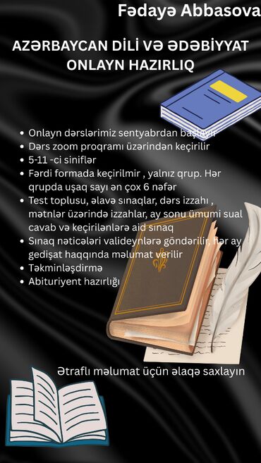Onlayn dərslərimiz sentyabrdan başlayır Dərs zoom proqramı üzərindən