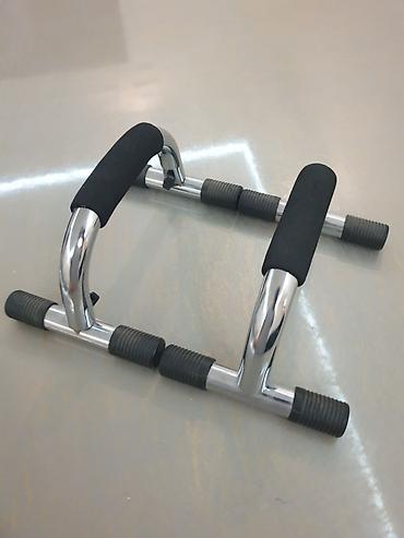 Turniklər və bruslar: Push-up dəstəyi (2 ədəd) - Material: parlaq xromlanmış möhkəm metal — 2