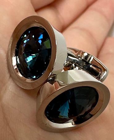 Bijuteriya: Swarovski kişi manjet düymələri - Brend: Swarovski (orijinal, loqolu) — 9