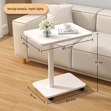 klub sto ikea: Pomoćni stočić na točkićima – topla bela verzija - Dimenzije gornje — 1