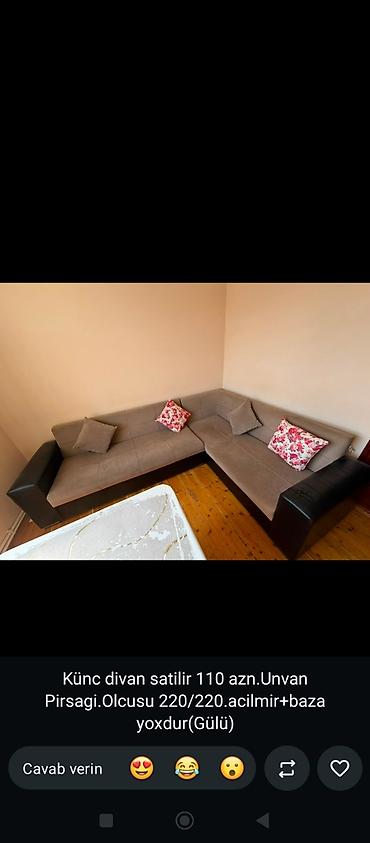 Divanlar: 077 613 12 74 Künc divan satılır. Divan L formalıdır və qonaq otağı — 1