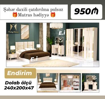 telvizor altı: *6 qapılı Dolabla Yataq dəsti 950Azn 💥* Bugün sifariş edin Sabah