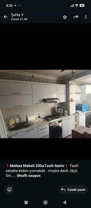 077 613 12 74 Mətbəx mebeli satılır. - Rəng: ağ, minimal dizayn - Üst