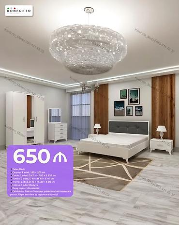 Yataq Dəsti – 650 ₼ Komplektə daxildir: - Çarpayı: 1 ədəd, 160 × 200