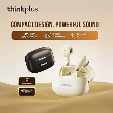 airpods qulaqcıq: Yeni Simsiz (Bluetooth) Qulaqcıqlar, Lenovo, rəng - Qara — 4