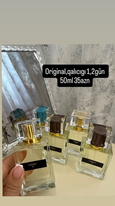 Ətriyyat: 50 ml həcmində orijinal ətir təklif olunur. Bu ətirlər 1-2 gün davamlı — 2