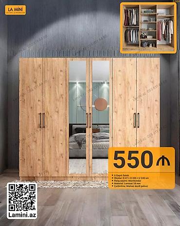 Ev və bağ: 6 qapılı paltar dolabı - Ölçülər: D 47 x H 200 x U 240 sm - Rəng — 1