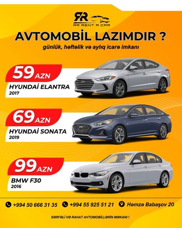 Nəqliyyat vasitəsinin icarəsi: Günlük, Hyundai, Depozitsiz
