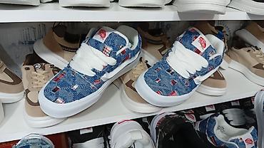 Krossovkalar: Uşaq idman ayaqqabısı – denim naxışlı model - Üst hissə: mavi “denim” — 1