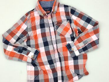beżowa koszula w kratę: Koszula 4-5 lat, stan - Bardzo dobry, wzór - Kratka, kolor - Kolorowy