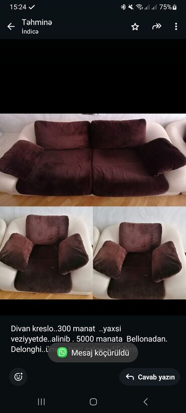 2ci əl divan kreslo: Divan, 2 kreslo