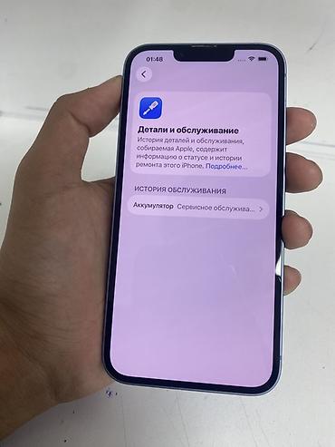Apple iPhone: IPhone 13, Б/у, 128 ГБ, Голубой, Кабель, 79 % — 6