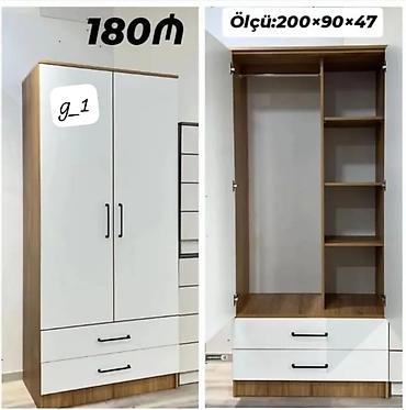Dolablar: İki qapılı paltar dolabı Ölçü: 200 × 90 × 47 sm Qiymət: 180₼ — 1
