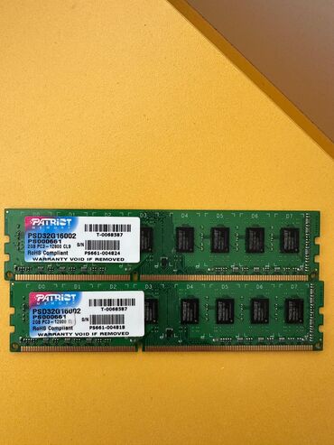 Operativ yaddaş (RAM): Operativ yaddaş (RAM) Patriot Memory, 2 GB, 1600 Mhz, DDR3, PC üçün, İşlənmiş