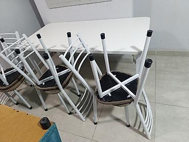silver kitchen: Кухонный стол, Б/у, Прямоугольный, Нераскладной — 2