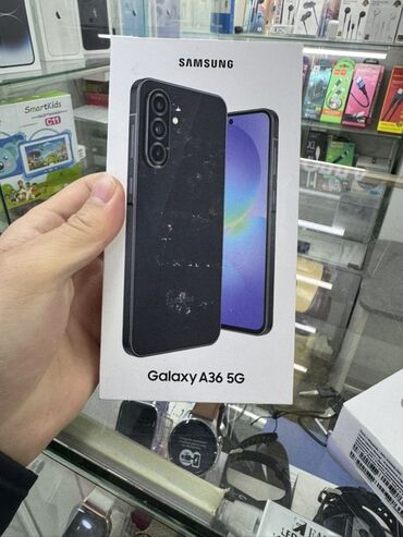 с кореи: Samsung Galaxy A36, Жаңы, 128 ГБ, түсү - Кара, 2 SIM