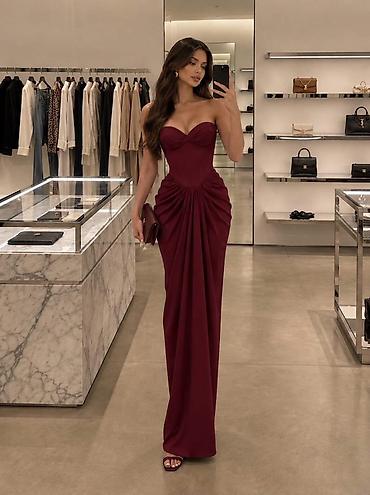 Elegantna veฤernja haljina โ korset kroj i drapirani detalji SLIM FIT na lalafo.rs Elegantna veฤernja haljina โ korset kroj i drapirani detalji SLIM FIT