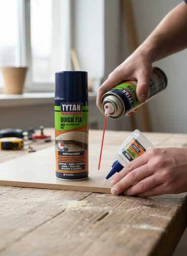 эпоксидная смола: Универсальный клей Tytan Quick Fix в аэрозольном баллоне и небольшом