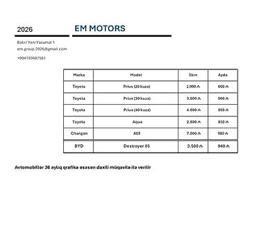 nur avto: Toyota Prius: 2 l | 2026 il Hetçbek — 1