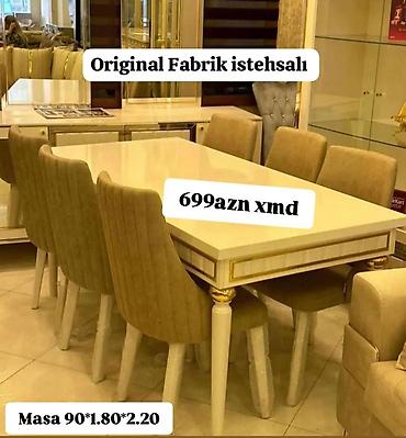 isdol usdul: Yemək otağı dəsti – Original fabrik istehsalı - Dəst: Masa + 6 ədəd — 1