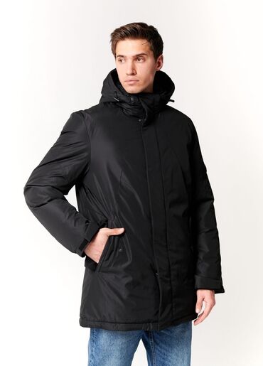 удлиненные мужские куртки: Куртка L (EU 40), XL (EU 42), цвет - Черный