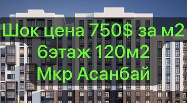 Продажа квартир: 4 комнаты, 120 м², Элитка, 6 этаж, ПСО (под самоотделку)