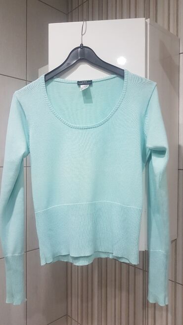 heklanje bluza: S (EU 36), Cotton, color - Light blue