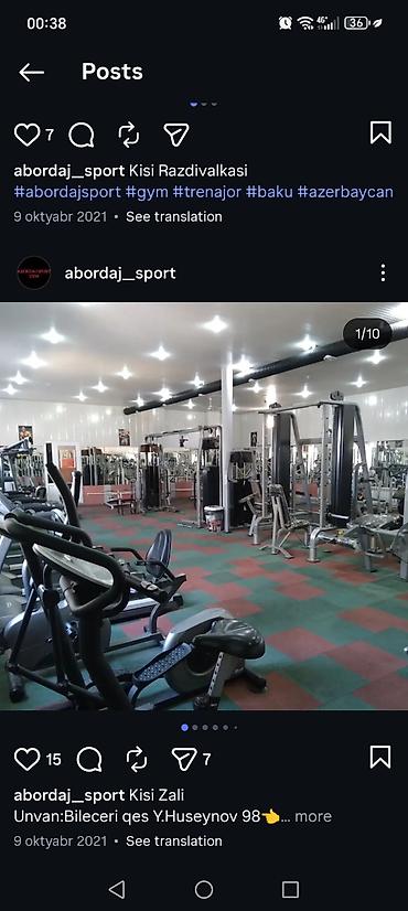 sta su baseni: Abordaj Sport – Kişi Zalı və Qadın zali(Ayrı) İcarəyə verilir Ünvan — 1