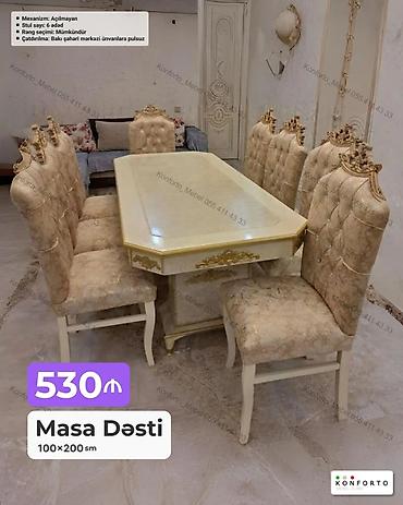Masa dəsti – klassik zövqə uyğun, zərif qızılı ornamentlərlə işlənmiş