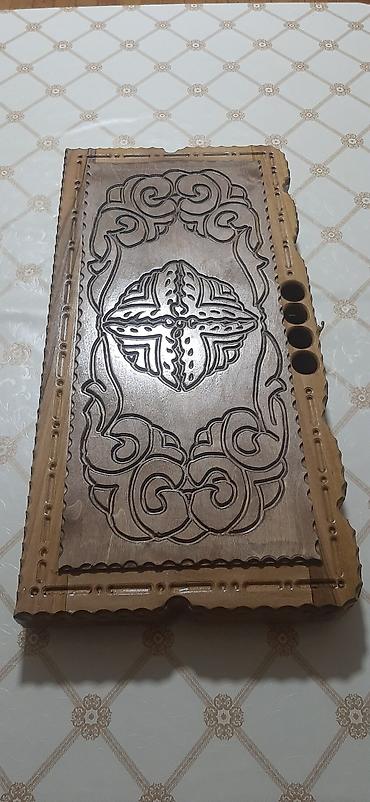 Nərdlər: Taxta oymalı nərd/şahmat/backgammon lövhəsi - Material: tam ağac — 13