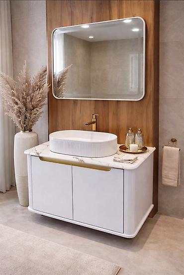 moydadir hamam ucun: Məhsul: Hamam üçün dizayner lavabo mebeli və işıqlı güzgü dəstləri — 5